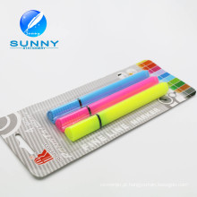 Alta qualidade Multi colorido Highlighter caneta, Blister cartão embalagem conjunto de canetas marca-texto